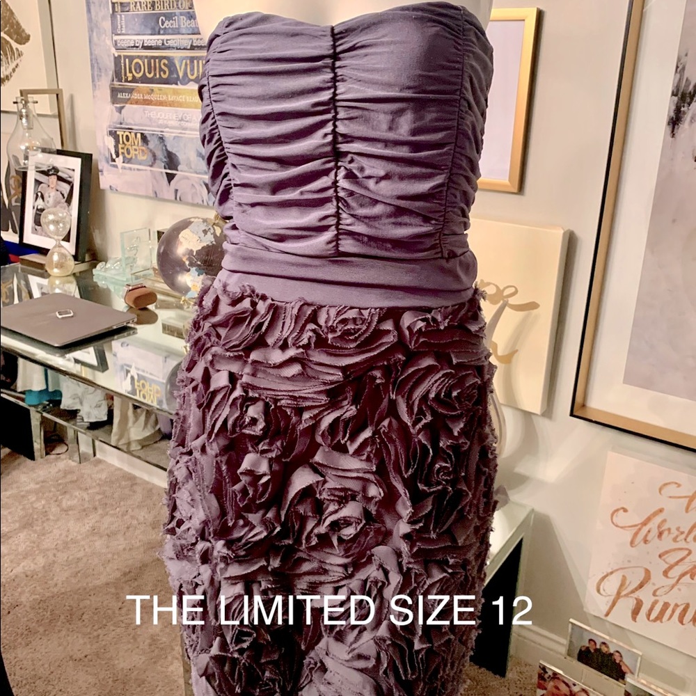 The Limited grey ruched floral dress